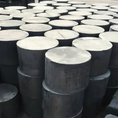 Processed graphite blocks for machining into mechanical components and wear-resistant parts